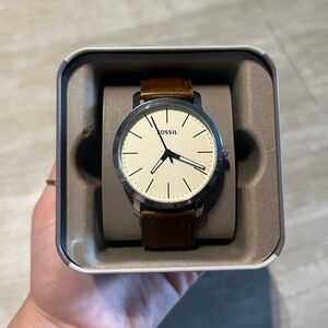Fossil Brown Leather Stainless Steel Watch